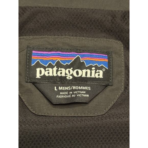 Large Patagonia Black Baggies Windbreaker Zip Up Bomber Coat - Picture 3 of 11